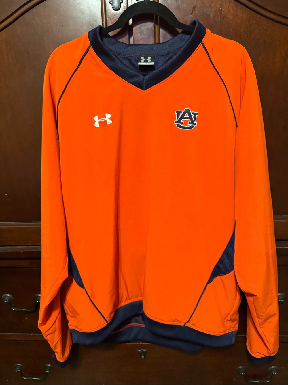 Under Armour Men's Orange and Navy Auburn Pullover